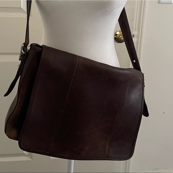 Vintage Coach Brown Leather Briefcase / Messenger Bag circa 1990’s - Picture 2 of 8